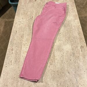 White House Black Market the high-rise skinny ankle pink jeans size 16 NWT